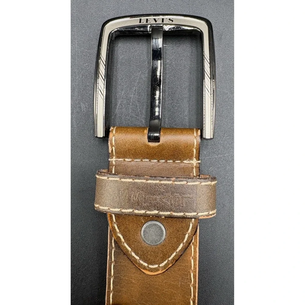 Vintage Levi Strauss & Co Belt Men's Size 36 Brown Leather Made USA Work Casual